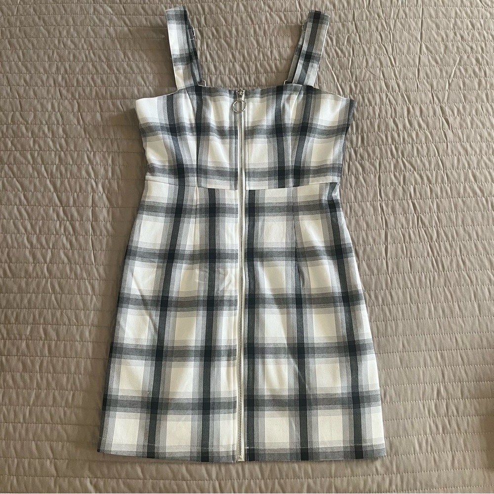 forever 21 white and black plaid dress